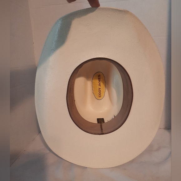 Cody James 10X Straw/Canvas Ribbon Hatband Cowboy Hat Natural Size 6 7/8 - Picture 6 of 9